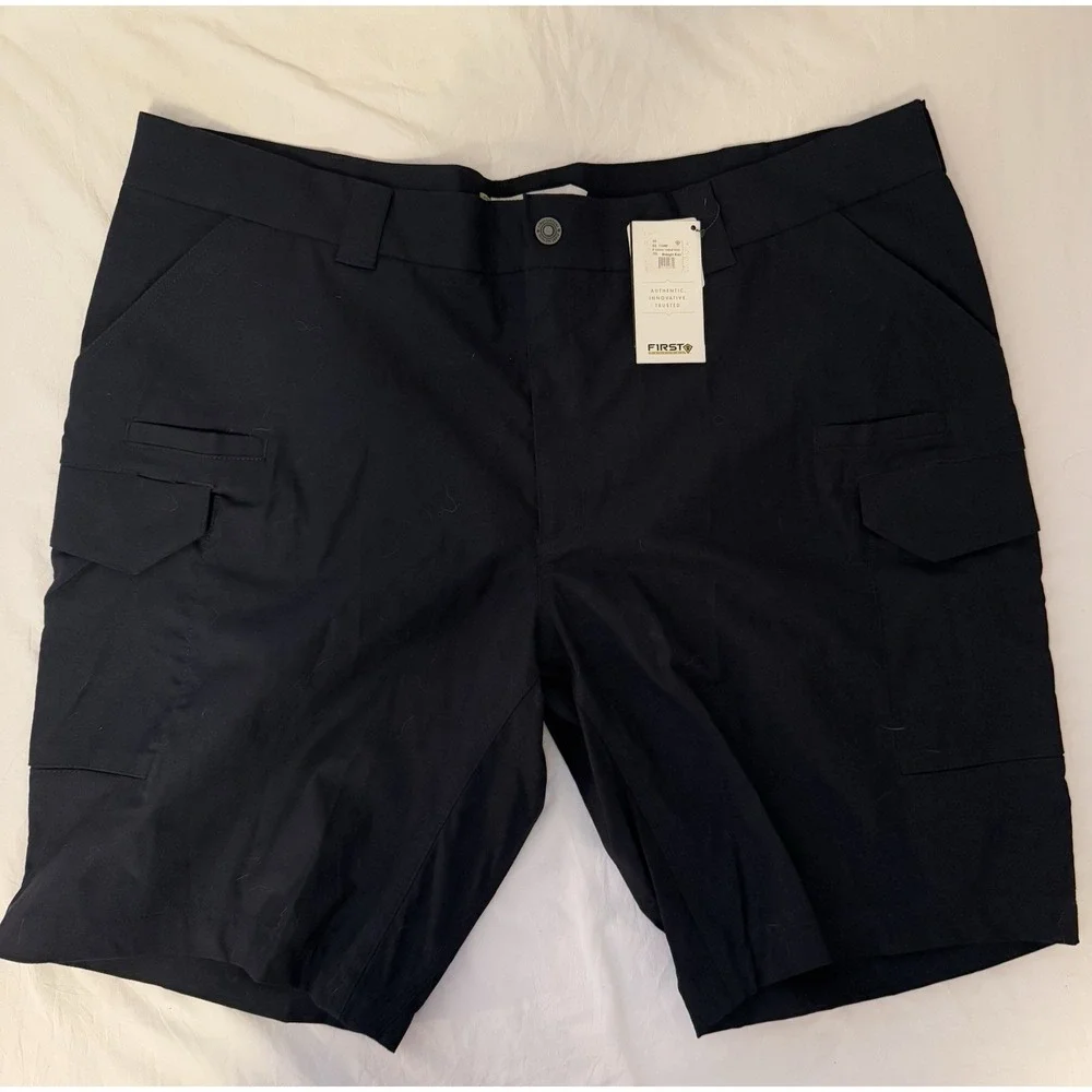 First Tactical Black Cargo Shorts Teflon Fabric Protector Button Zipper. N83